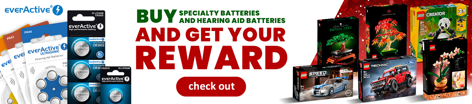 specialist batteries, hearing-aid batteries, and rewards