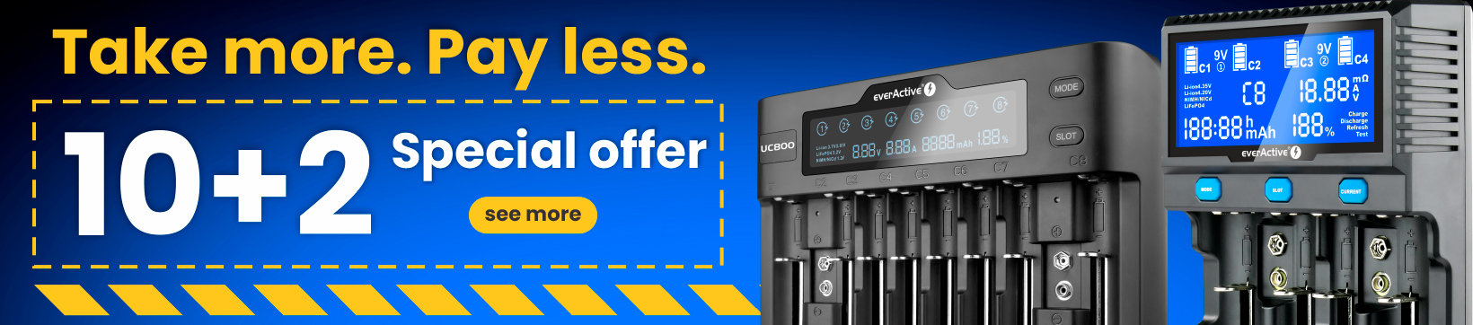 everActive battery chargers 10+2 special promotion