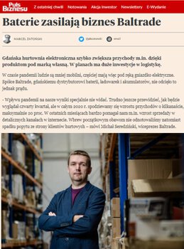 They write about us: Batteries power Baltrade's business