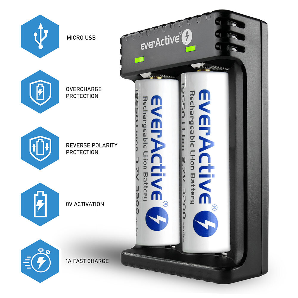 Wygląd ładowarki everActive UC-100 Wygląd ładowarki everActive UC-100
