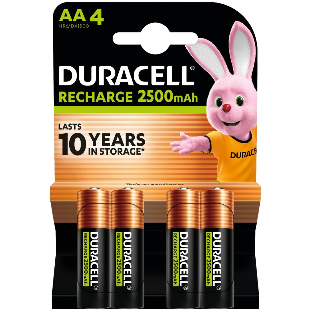 Duracell Rechargeable Ni-MH R6/AA 2500 mAh batteries (blister) - 4 pieces Duracell Rechargeable Ni-MH R6/AA 2500 mAh batteries (blister) - 4 pieces