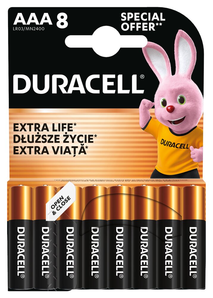Duracell Duralock C&B LR03 AAA alkaline battery (blister) - 8 pieces Duracell Duralock C&B LR03 AAA alkaline battery (blister) - 8 pieces