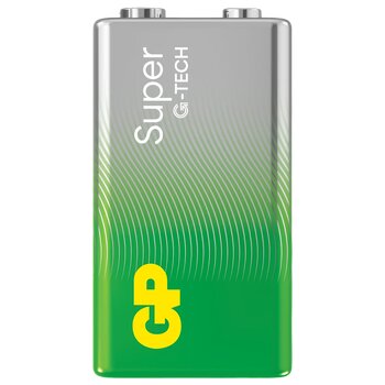 1 x GP Super Alkaline G-TECH 6LR61 / 9V (tray) alkaline battery