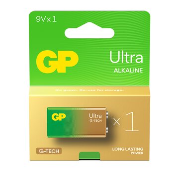 1 x GP Ultra Alkaline G-TECH 6LR61/9V Alkaline Battery