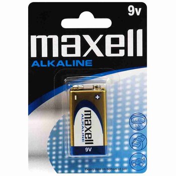 1 x Maxell Alkaline 6LR61/9V Alkaline Battery
