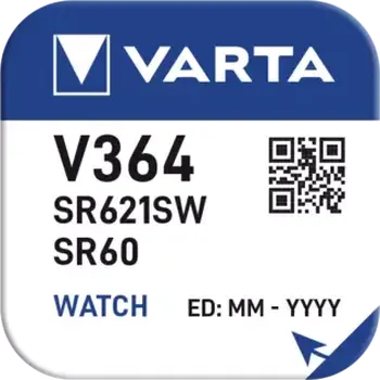 1 x silver battery (watch) 364 VARTA (SR621SW) Bat.