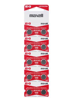 10 x Maxell G10 / LR1130 / LR54 / 189 / AG10 Mini Alkaline Battery