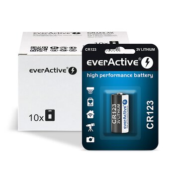10 x everActive CR123 lithium photo battery