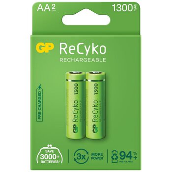 2 x AA / R6 Ni-MH GP ReCyko 1300mAh rechargeable batteries