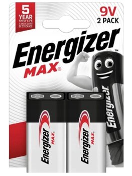 2 x 6LR61/9V (R9*) Energizer Max Battery (Blister)