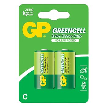 2 x Zinc Carbon Battery R14/C GP GreenCell 