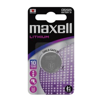 1 x Maxell CR2025 lithium battery 1 x Maxell CR2025 lithium battery