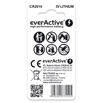 2 x everActive CR2016 mini lithium battery