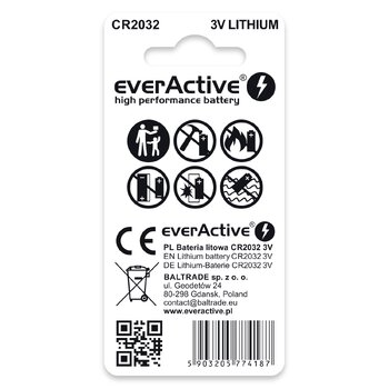2 x everActive CR2032 mini lithium battery