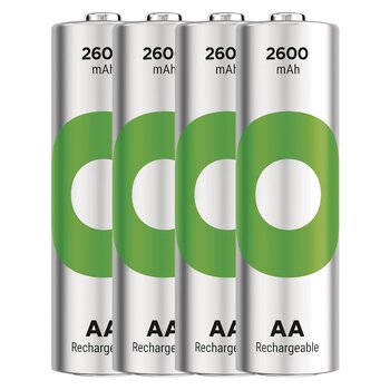 4 x rechargeable batteries AA / R6 Ni-MH GP ReCyko 2600mAh
