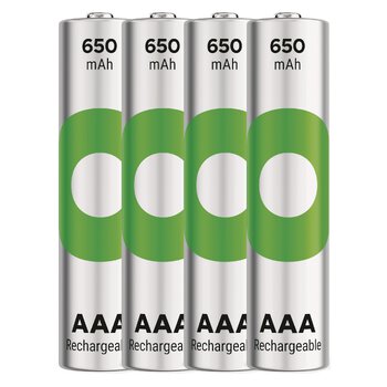 4 x rechargeable AAA / R03 Ni-MH GP ReCyko 650mAh rechargeable batteries
