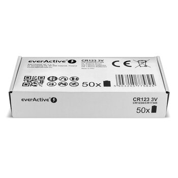 50 x everActive CR123 Lithium Photo Battery