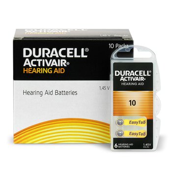6 x Duracell ActivAir 10 MF Hearing Aid Batteries