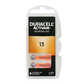 6 x Duracell ActivAir 13 MF Hearing Aid Batteries