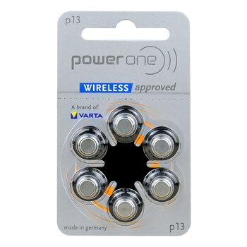 6 x Power One SAB Varta 13 hearing aid batteries