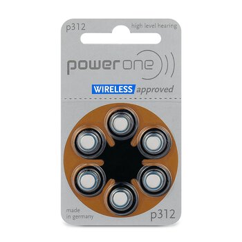 6 x Power One SAB Varta 312 hearing aid batteries