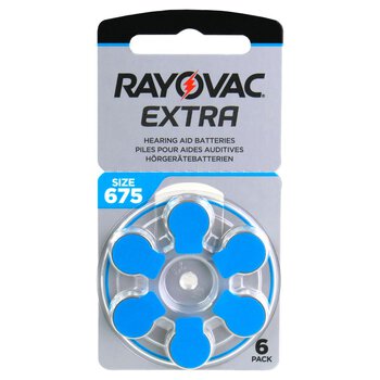 6 x baterie do aparatów słuchowych Rayovac Extra 675