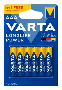 6 x Varta Longlife Power LR03/AAA 4903 (High Energy) batteries 6 x Varta Longlife Power LR03/AAA 4903 (High Energy) batteries