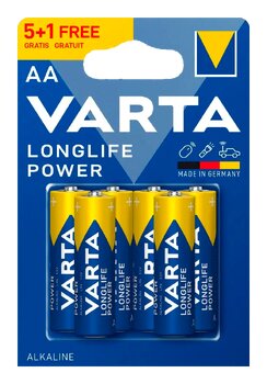 6 x Varta Longlife Power LR6/AA 4906 (High Energy) batteries 6 x Varta Longlife Power LR6/AA 4906 (High Energy) batteries