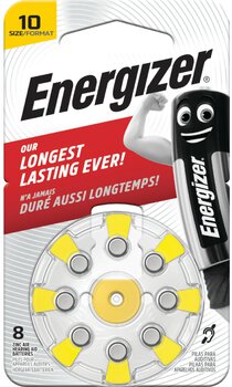 8 x Energizer 10 hearing aid batteries