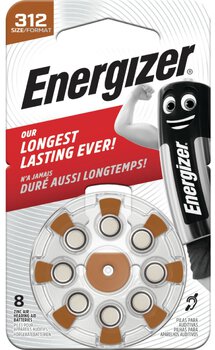 8 x Batteries for Energizer 312 hearing aids
