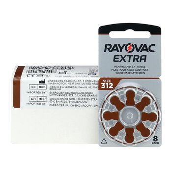 80 x Rayovac Extra 312 hearing aid batteries
