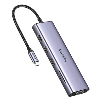 USB-C Hub Adapter 10w1 Ugreen CM498 15601 3xUSB 3.0 + SD Card + TF Card + 1xUSB-C + 1xHDMI + 1xRJ-45 + 1xAUX 3.5mm + VGA