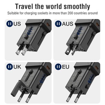 JELLICO 25W PD QC3.0 S6 mini PD Travel Adapter 25W 1xUSB-C + 1xUSB QC3.0 Black