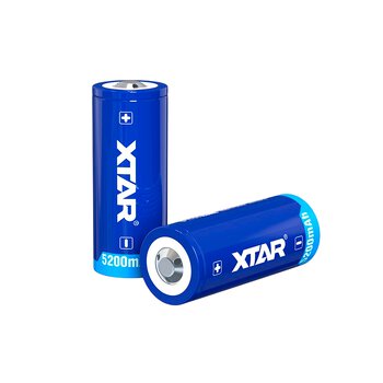 Xtar 26650, 3, 6V Li-ion 5200mAh battery with protection Xtar 26650, 3, 6V Li-ion 5200mAh battery with protection