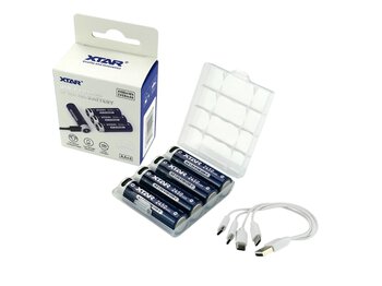 Xtar R6 / AA 1.5V Li-ion 2450mAh Battery with Security with USB-C Port - 4 Pieces
