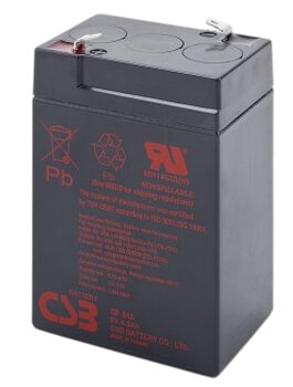 gel battery AGM CSB GP645 6V 4.5Ah