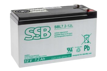 AGM gel battery SSB SBL 7.2-12L 12V 7.2Ah T2