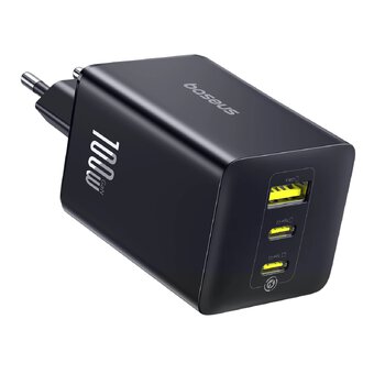 Baseus GaN EnerFill FE11 P10182102123-00 100W Fast AC Charger with 2 USB-C PD and USB Sockets