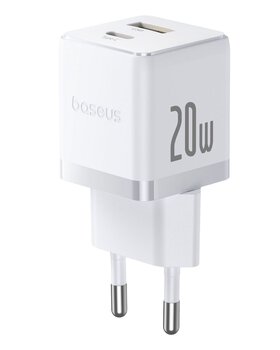 Baseus Palm P10111608213-01 20W Fast AC Charger with USB + USB-C PD 3.0 Socket + 1m Cable Baseus Palm P10111608213-01 20W Fast AC Charger with USB + USB-C PD 3.0 Socket + 1m Cable