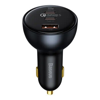 Baseus TZCCZM-0G 160W fast car charger with USB QC3.0 socket and 2x USB-C PD 3.0 PPS