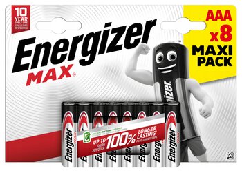 Energizer Max LR03/AAA alkaline battery (blister) - 8 pieces