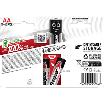 Energizer MAX LR6/AA alkaline battery (blister) - 20 pcs Energizer MAX LR6/AA alkaline battery (blister) - 20 pcs