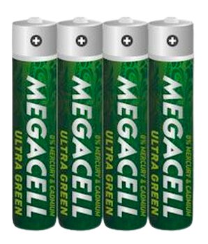 Megacell Ultra Green R03 AAA Zinc-Carbon Battery (Blister) - 4 Pieces