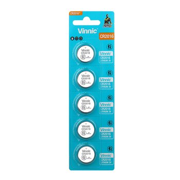 Vinnic CR2016 lithium battery - 5 pieces
