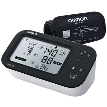 Pressure gauge. OMRON M7 Intelli IT AFib HEM-7380T1-EBK shoulder mount