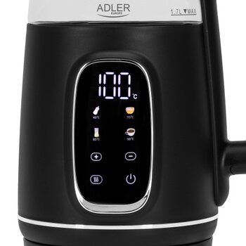 Kettle Adler 2200W 1.7L with reg temp AD1305BS black-silver