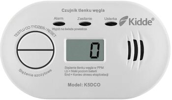 Battery carbon monoxide sensor with Kidde K5DCO display