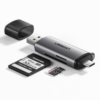 USB 3.0 + USB-C UGREEN CM185 SD and microSD Card Reader