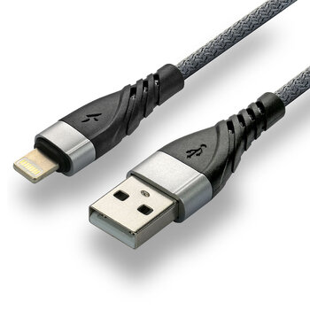 everActive CBB-1IG 100cm braided cable USB - Lightning / iPhone cable with support for fast charging up to 2.4A gray