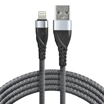everActive CBB-1IG 100cm braided cable USB - Lightning / iPhone cable with support for fast charging up to 2.4A gray